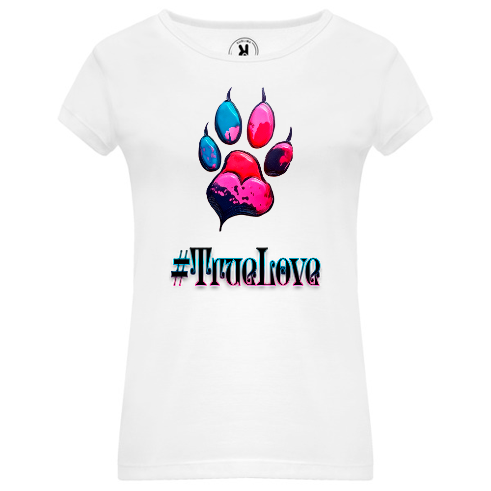 Camiseta básica blanca huella perro
